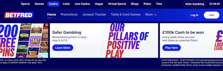 Betfred's no deposit bonus pays online casino players real cash when they win.